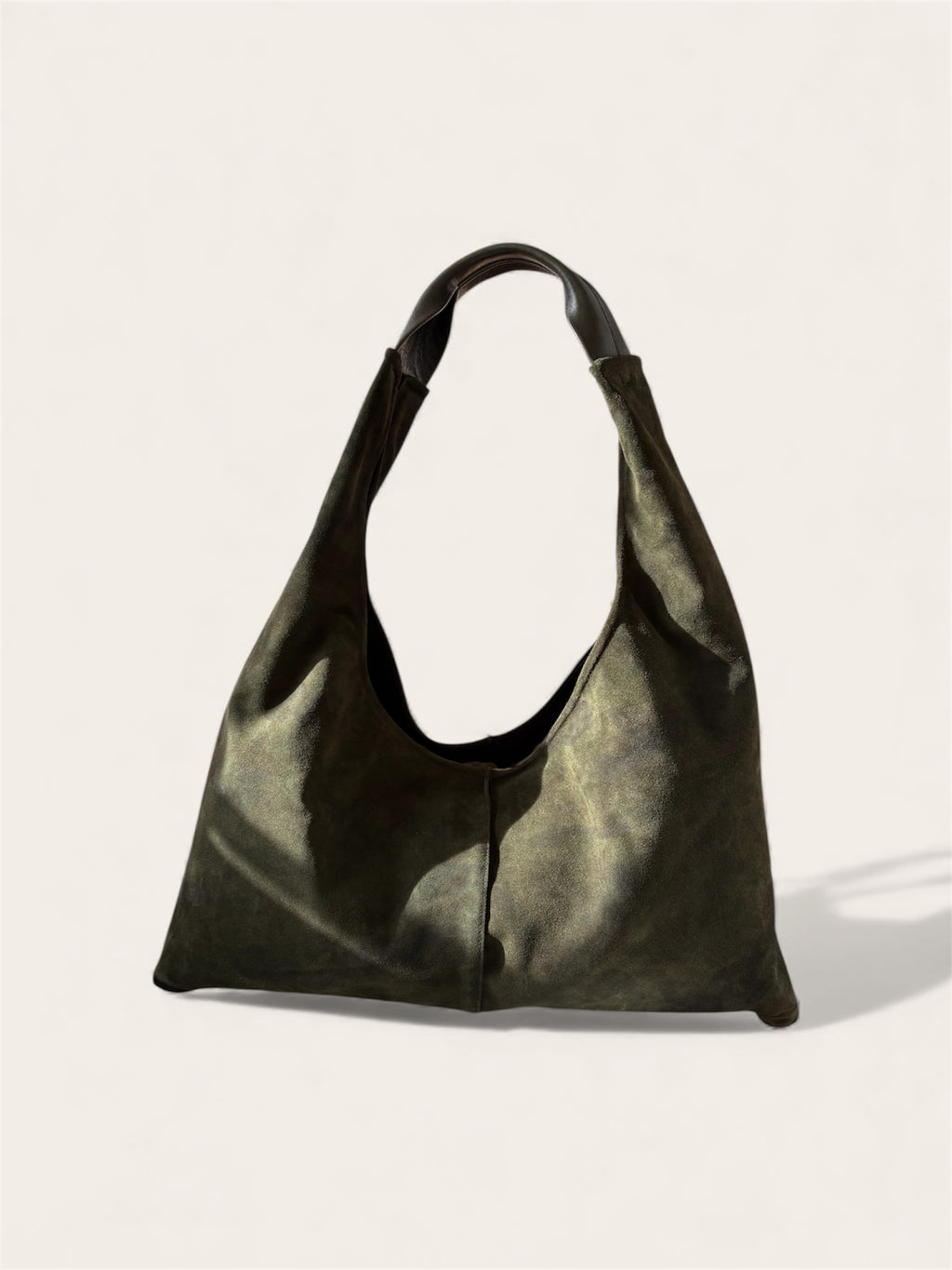 Borsa "Reborn" camoscio verde