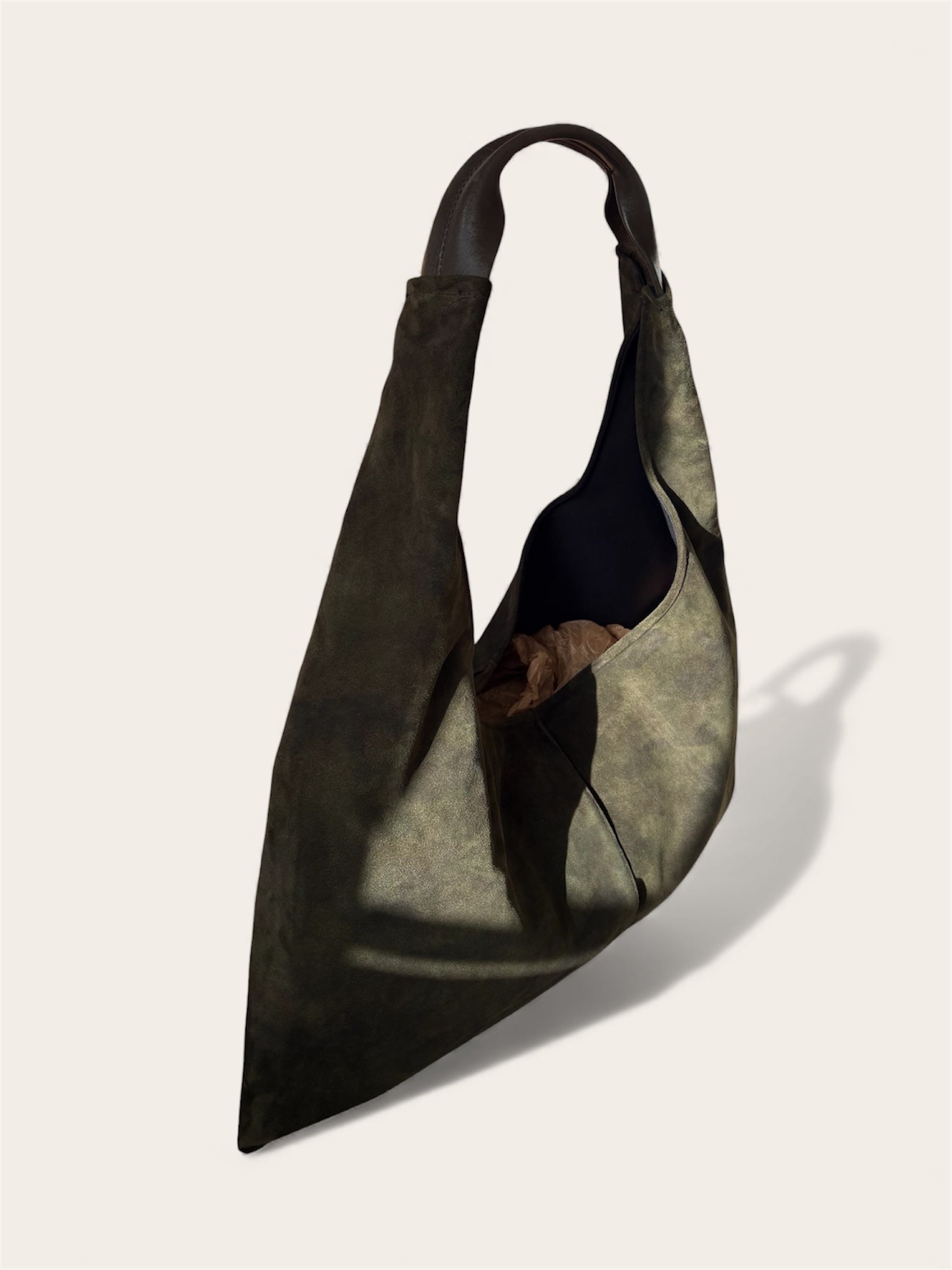 Borsa "Reborn" camoscio verde