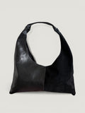 Borsa Reborn - pelle stampa pitonata & camoscio nero