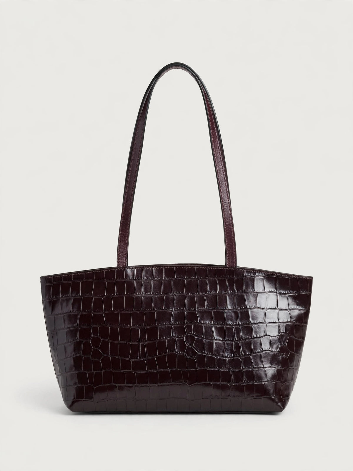 Borsa Reborn Nouvelle - Pelle stampa coccodrillo bordeaux