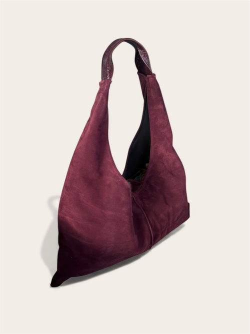 Borsa "Reborn" camoscio bordeaux PREVENDITA