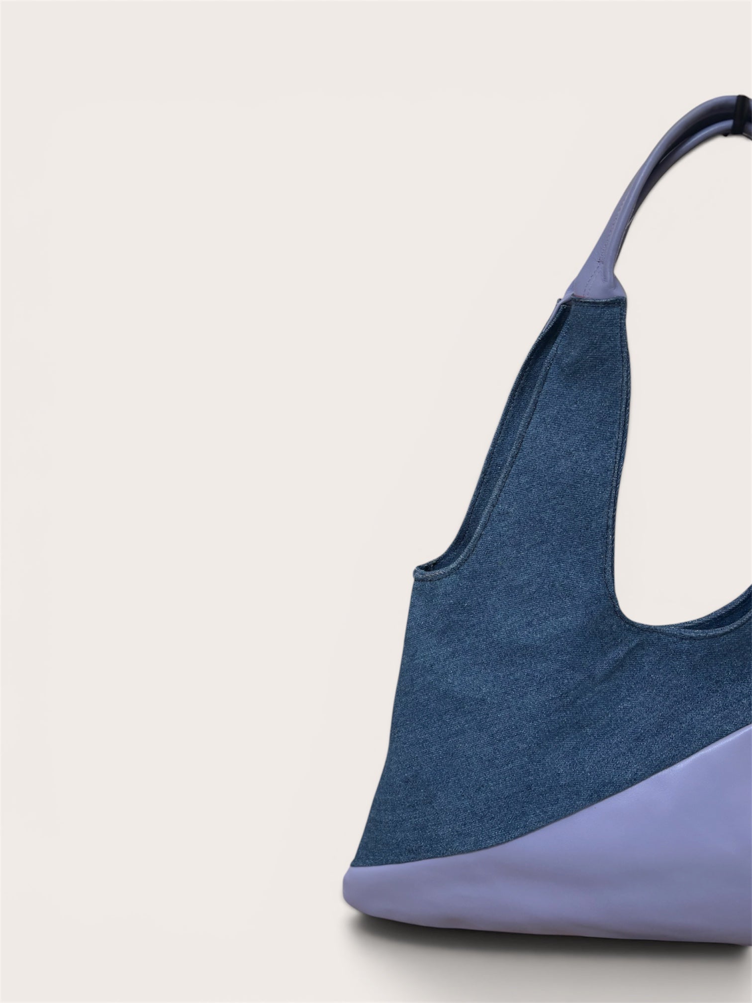 Borsa Reborn- Denim & pelle lilla