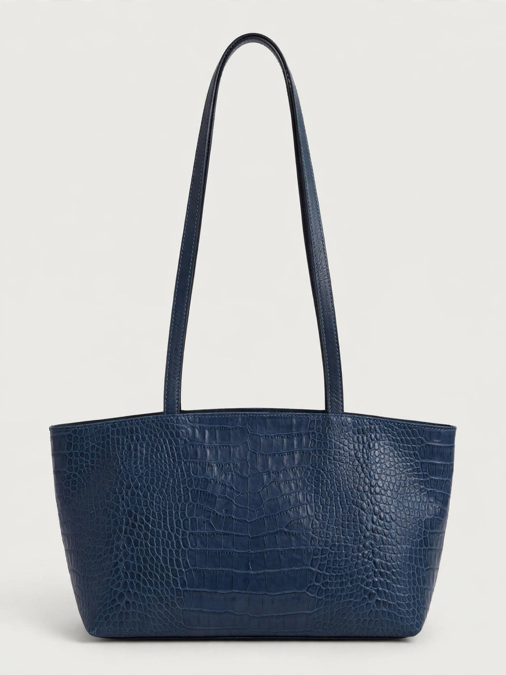Borsa Reborn Nouvelle - Pelle stampa coccodrillo blu
