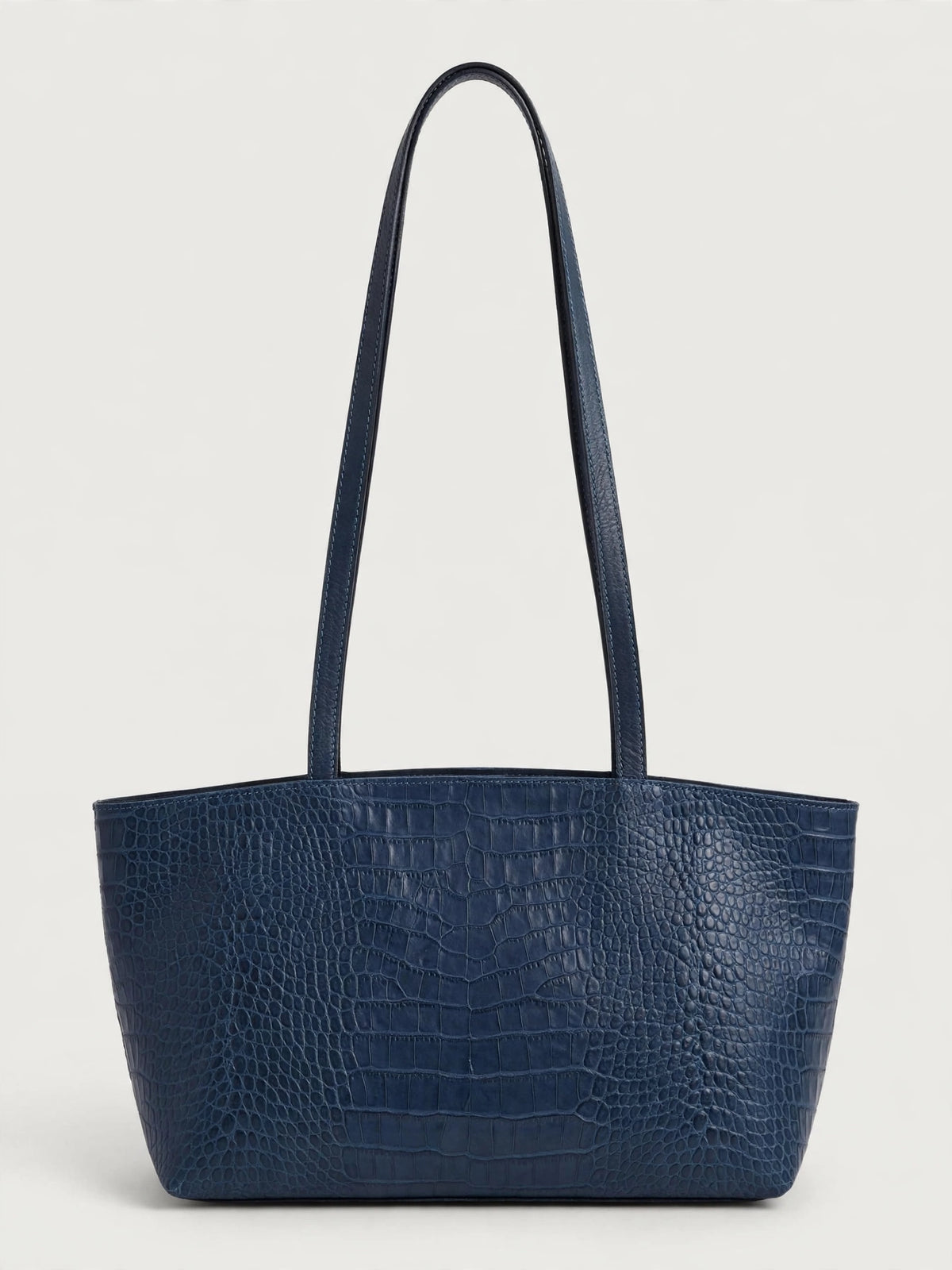 Borsa Reborn Nouvelle - Pelle stampa coccodrillo blu
