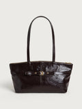 Borsa Reborn Nouvelle - Pelle verniciata marrone