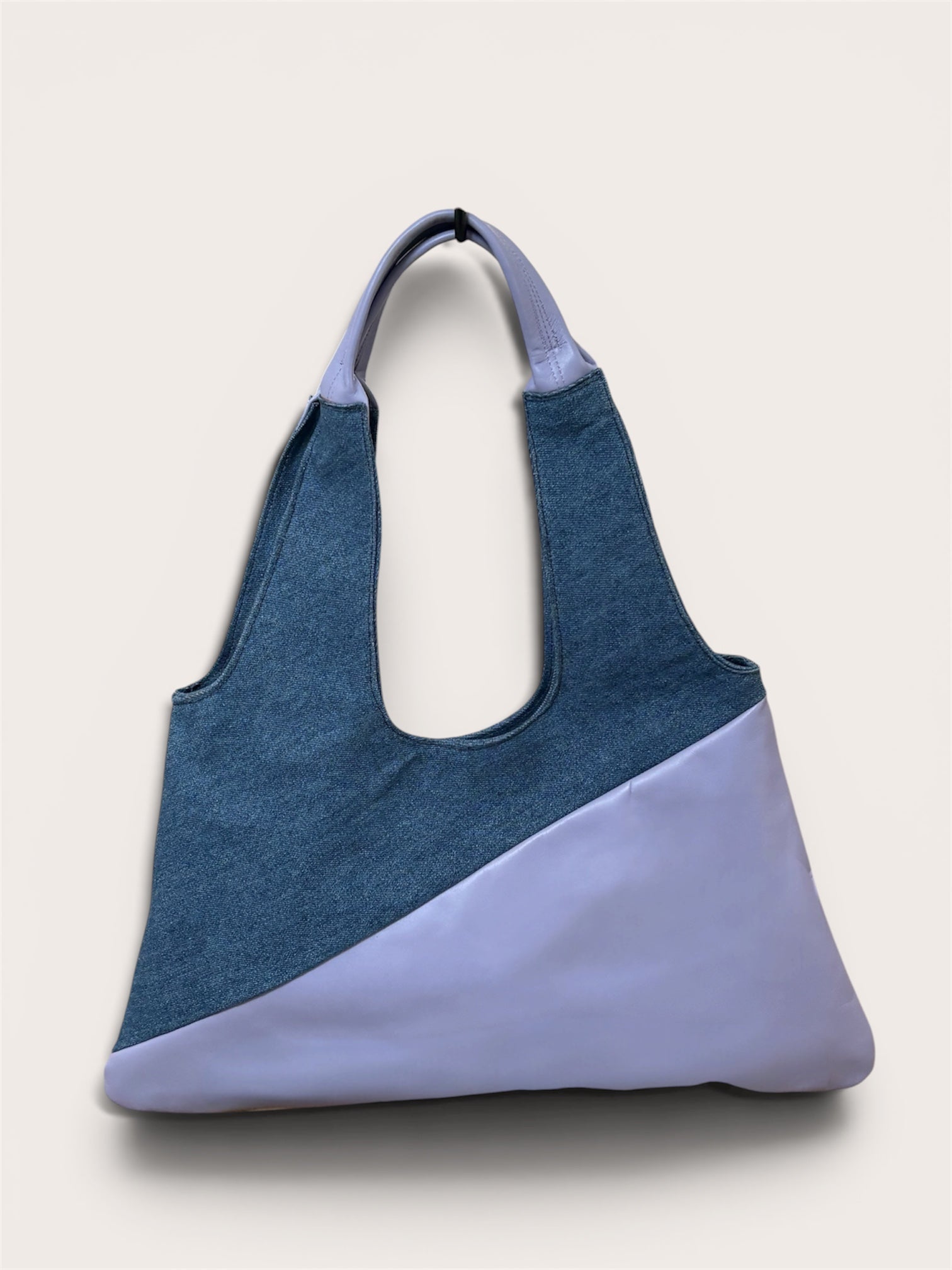 Borsa Reborn- Denim & pelle lilla