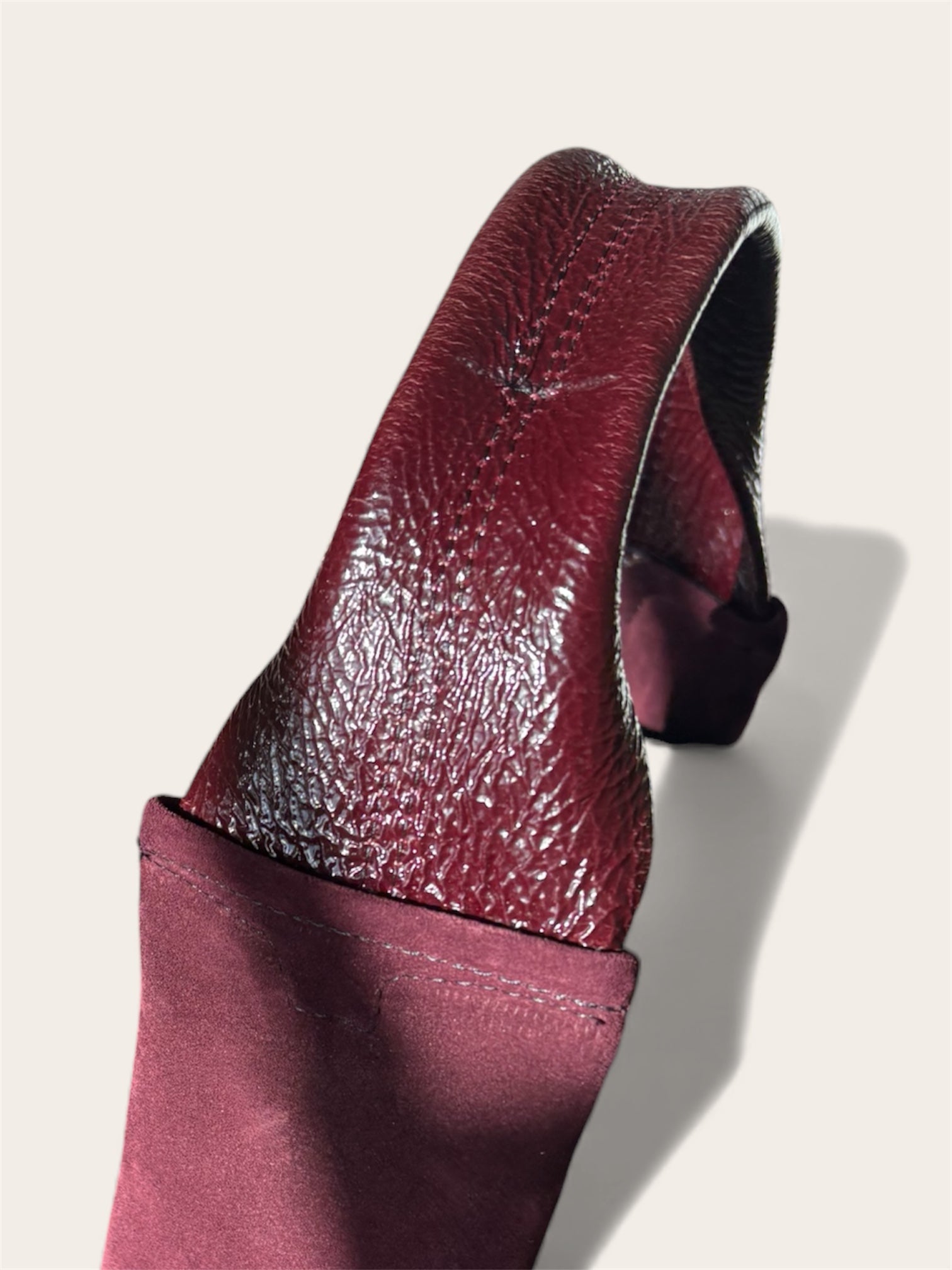 Borsa "Reborn" camoscio bordeaux