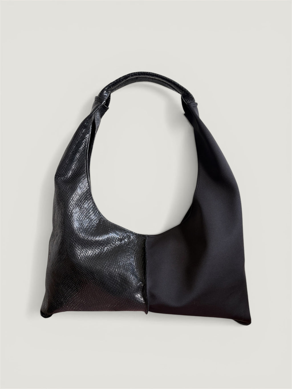 Borsa Reborn - pelle stampa pitonata & tessuto scuba