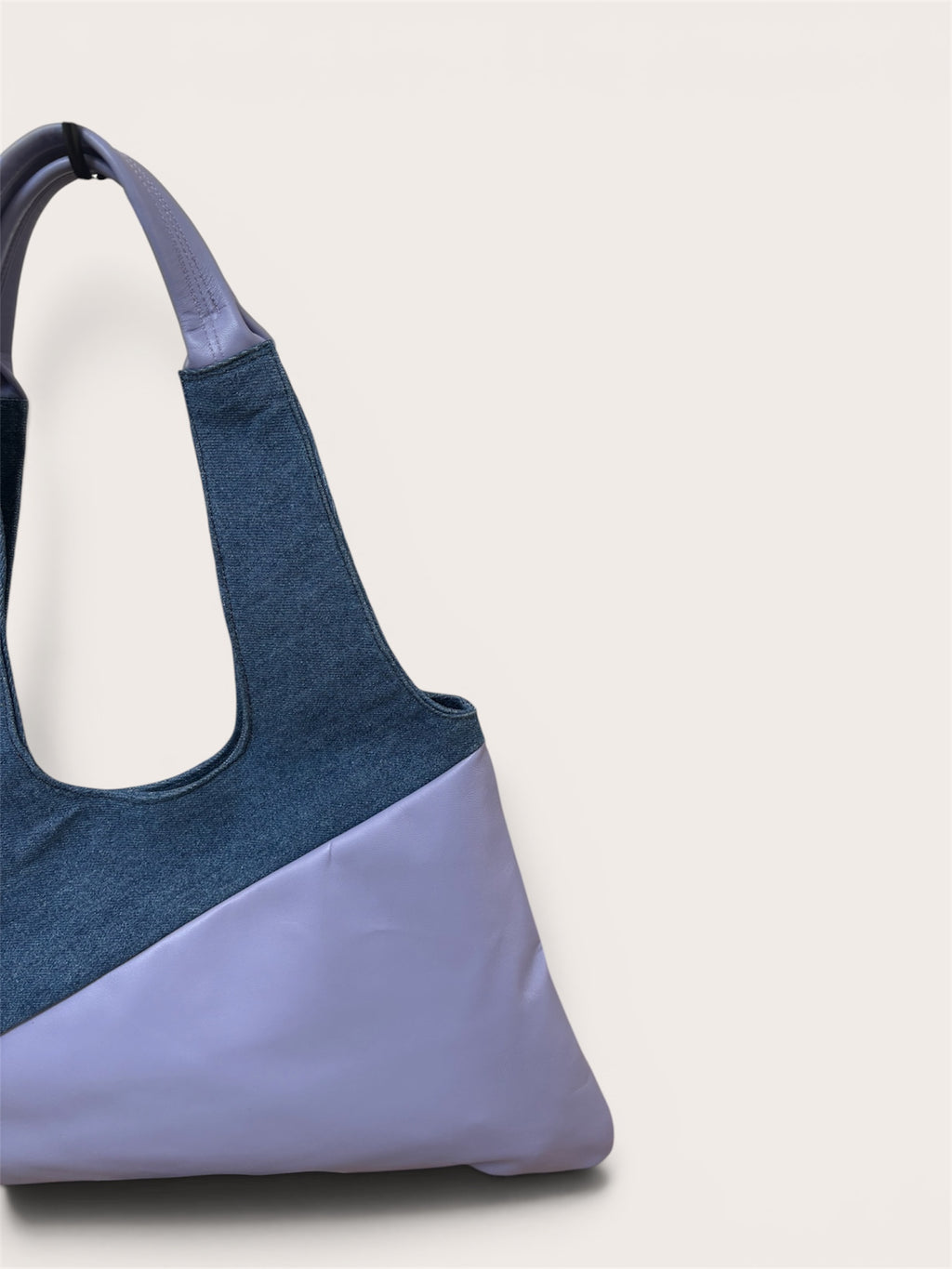 Borsa Reborn- Denim & pelle lilla