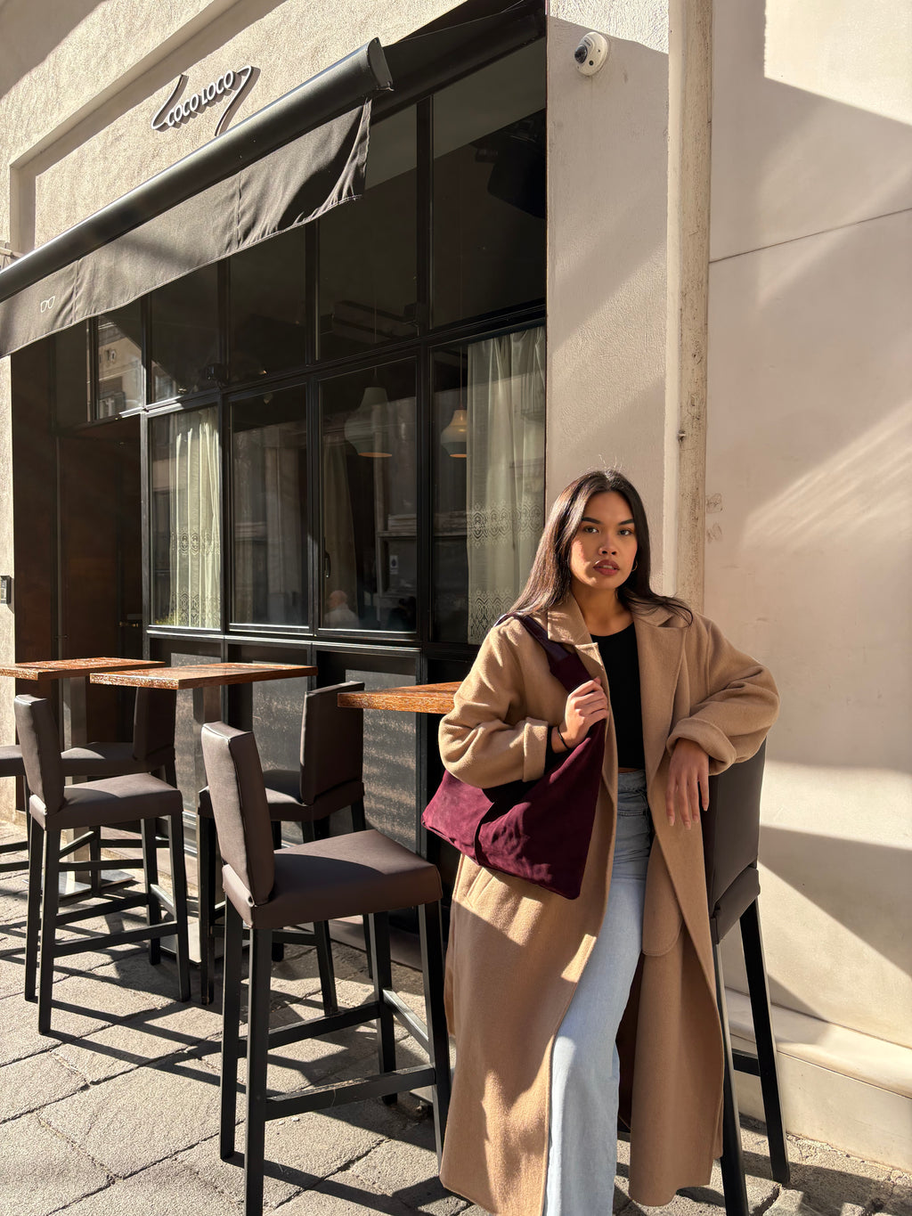 Borsa "Reborn" camoscio bordeaux